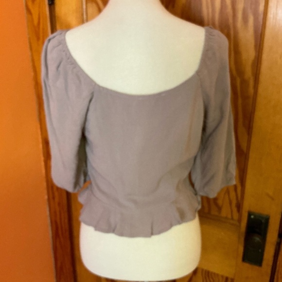 Blue Ivy by KC feminine mocha peasant top - Picture 12 of 12